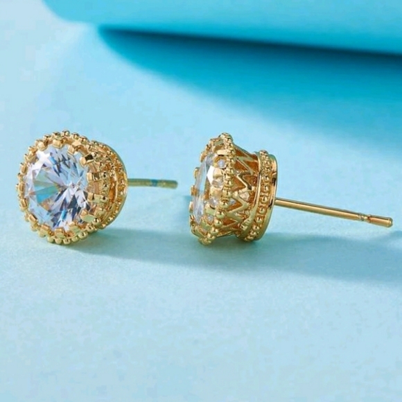 Rhinestone Stud Earrings - Picture 1 of 3